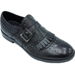 WOW FONDO PARIGI RIPORTO SHOES MONTONE SHOES LEATHER BLACK