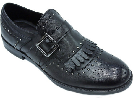 WOW FONDO PARIGI RIPORTO SHOES MONTONE SHOES LEATHER BLACK