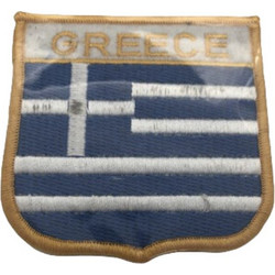 Σήμα ραφτό υφασμάτινο Greece με χρυσό περίγραμμα