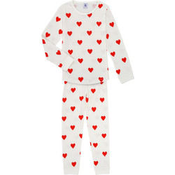 Petit Bateau Παιδική Πιτζάμα Βαμβακερή Χειμωνιάτικη Λευκή 59401-04