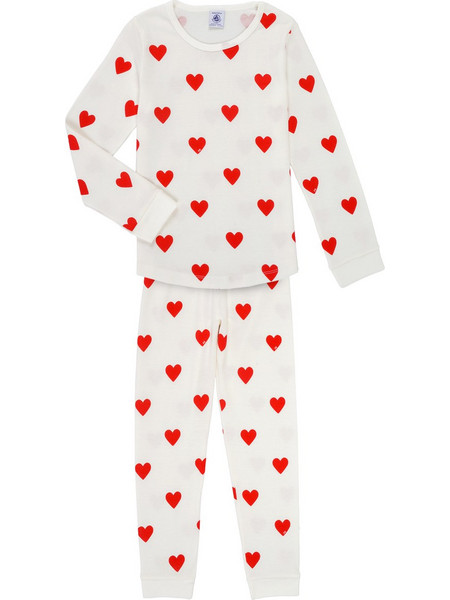 Petit Bateau Παιδική Πιτζάμα Βαμβακερή Χειμωνιάτικη Λευκή 59401-04