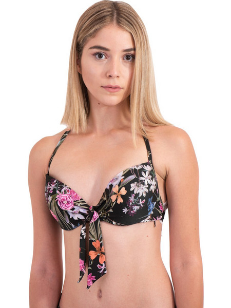 Liu Jo Jungle Bikini Top με Ενίσχυση Floral Μαύρο Πολύχρωμο VA2047J6448-Z9458