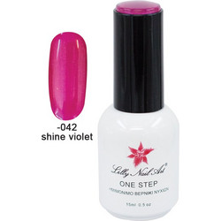 Lilly Nail Art One Step Shine Violet Ημιμόνιμο Βερνίκι Νυχιών 15ml