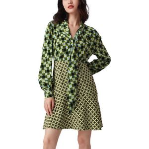Diane Von Furstenberg Alcina Mini Καθημερινό Φόρεμα Πράσινο DVFDL3Q018MSTGK-B2368