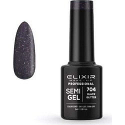 Elixir Semigel 704 Glitter Ημιμόνιμο Βερνίκι Νυχιών 5ml