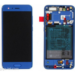 Γνήσια Οθόνη LCD και Μηχανισμός Αφής με Πλαίσιο και Μπαταρία για Huawei Honor 9 02351LBV Blue (Service Pack)