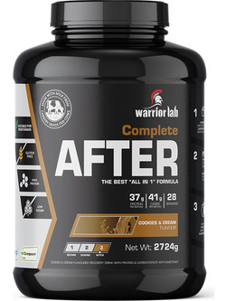 Warriorlab Complete After Cookies & Cream Πρωτεΐνη Ορού Γάλακτος Όγκου Χωρίς Γλουτένη 2.72kg