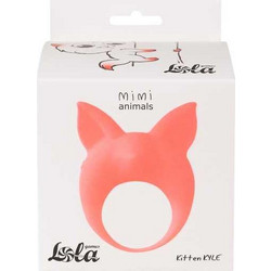 Lola Games MiMi Animals Kitten Kyle Ελαστικό Δαχτυλίδι Πέους Σιλικόνης με Δόνηση 3.5cm Πορτοκαλί