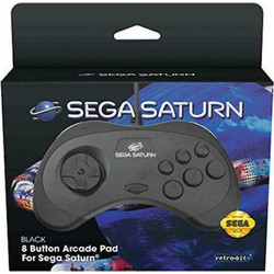 Retro-Bit Sega Saturn Wired Controller PC & PS3 Black