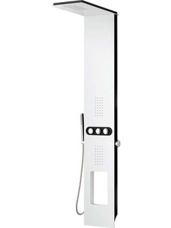 Στήλη Υδρομασάζ Bianco Nero Touch A7118 148x24,5cm White-Black Praxis Αλουμίνιο