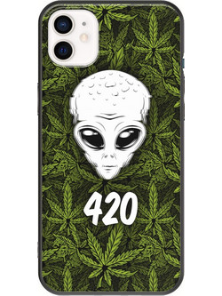 Θήκη Alien 420 iPhone 12 mini Black TPU (Μαύρη Σιλικόνη)