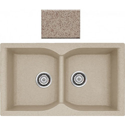 Sanitec Classic 336 Επικαθήμενος Νεροχύτης Γρανίτη Ματ Granite Sand 86x50cm
