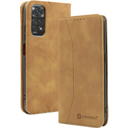 Bodycell Pu Leather Book Brown (Xiaomi Redmi Note 11 / 11S)
