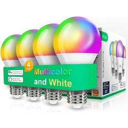 NOUS Smart LED bulbs E27 9W RGB P3 WiFi Tuya works with Alexa and Google Assistant (pack of 4)