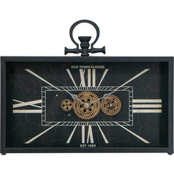Artekko Clock Μαύρο Μεταλλικό Επιτραπέζιο Ρολόι με Μηχανισμό (45x8x33)cm 78665-DS