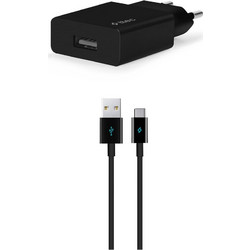 Ttec Φορτιστής με Καλώδιο USB-C με Θύρα USB-A Black 2SCS20CS