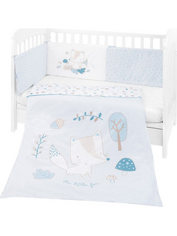 KikkaBoo Little Fox Σετ Κούνιας 60x120cm Blue 3τμχ