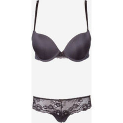 Σετ σουτιέν Soft Push Up με Brazil 8038-Ανθρακί
