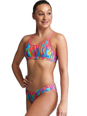 Funkita Racerback Αθλητικό Γυναικείο Μαγιό Bikini Set Πολύχρωμο FS02G71325