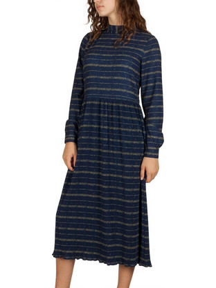 Soft Rebels Midi Καθημερινό Φόρεμα Navy Μπλε 517-709