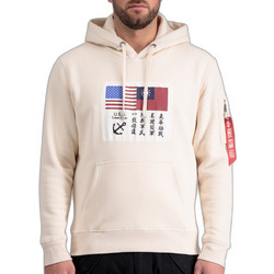 Alpha Industries Ανδρικό Φούτερ με Κουκούλα & Τσέπες Λευκό 108335-578