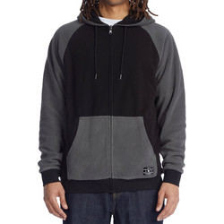 DC Fineline Reversible Ανδρική Ζακέτα Fleece με Κουκούλα και Φερμουάρ Ανθρακί EDYFT03531-KVJ0