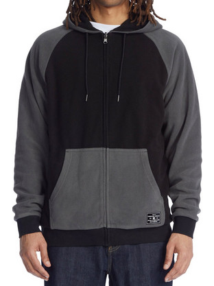 DC Fineline Reversible Ανδρική Ζακέτα Fleece με Κουκούλα και Φερμουάρ Ανθρακί EDYFT03531-KVJ0