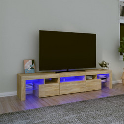 vidaXL Έπιπλο Τηλεόρασης Ξύλινο Μπεζ με Φωτισμό Led Μ200xΠ36.5xΥ40cm 3152812