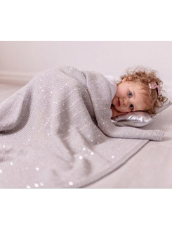 Bizzi Growin Silver Sparkle Κουβέρτα Αγκαλιάς Πλεκτή Grey 70x90cm