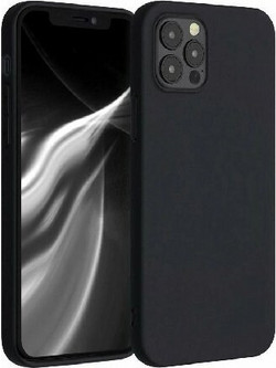 Matt Silicone Back Cover Black (iPhone 12 / 12 Pro)