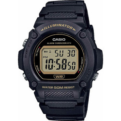Casio Standard Ψηφιακό Ανδρικό Ρολόι Χρονογράφος με Μαύρο Καουτσούκ Λουράκι W-219H-1A2VEF