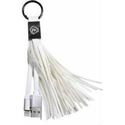 Καλώδιο Φόρτισης WK (WDC-011) USB-A σε Micro USB - 2.1A, QC, USB 2.0 - Δερμάτινο Μπρελόκ - Λευκό WDC-011