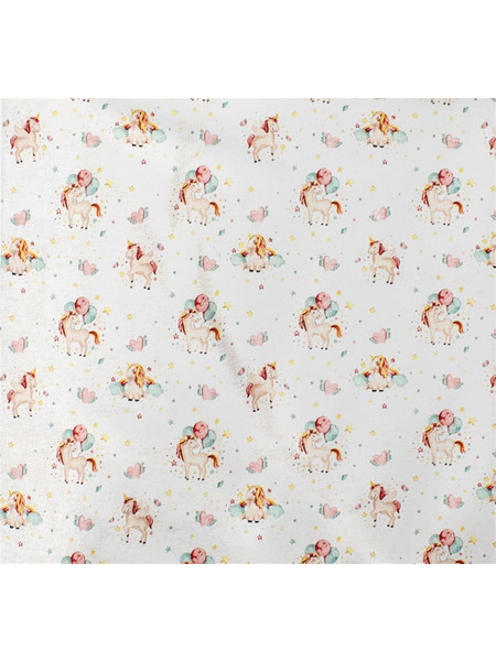 Dimcol Unicorn 209 Βρεφικό Σεντόνι Λίκνου Βαμβακερό 80x110 White/Salmon