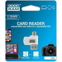 GoodRam AO20-MW01R11 Card Reader OTG USB-A micro USB 2.0 για SD / microSD
