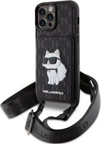 Karl Lagerfeld iPhone 14 Pro Book Case Saffiano Monogram Black