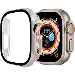 2 in 1 Θήκη Προστασίας + Tempered Glass Apple Watch Ultra (49mm) - Silver