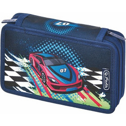 Herlitz Super Racer Κασετίνα Γεμάτη με 2 Θήκες Μπλε 11438579