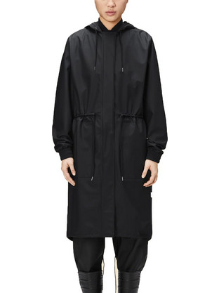 Rains Γυναικείο Μπουφάν Softshell Μακρύ Αδιάβροχο Μαύρο 18550-01