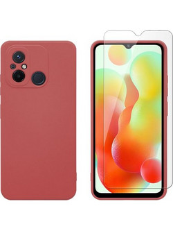 Redshield Xiaomi Redmi 12C TPU & Tempered Glass Red Θήκη Κινητού & Προστατευτικό Οθόνης