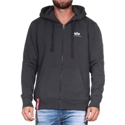 Alpha Industries Basic Ανδρική Ζακέτα Φούτερ με Κουκούλα και Φερμουάρ Ανθρακί 118342-684