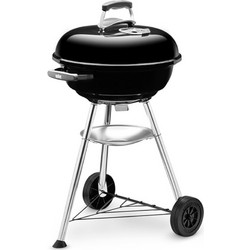 Weber Compact Ανοξείδωτη Ψησταριά Κάρβουνου Στρογγυλή με Καπάκι και Ρόδες Επιφάνειας 47cm 1221004