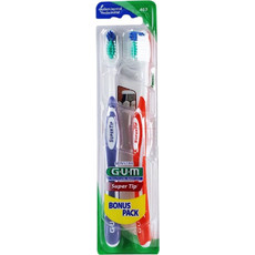 Gum 463 Super Tip Compact Soft Οδοντόβουρτσες 2τμχ Κόκκινη Μπλε