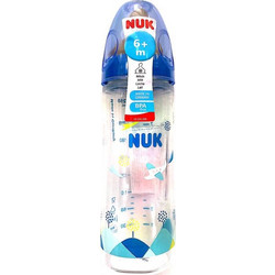 Nuk New Classic Πλαστικό Μπιμπερό με Θηλή Καουτσούκ κατά των Κολικών 6m+ Airplane 250ml