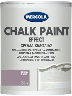 Mercola Chalk Paint Effect Χρώμα Κιμωλίας Δαμάσκηνο Plum 750ml