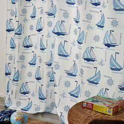 WhiteEgg Καραβάκια-2 Παιδική Κουρτίνα με Τρέσα 260x280cm