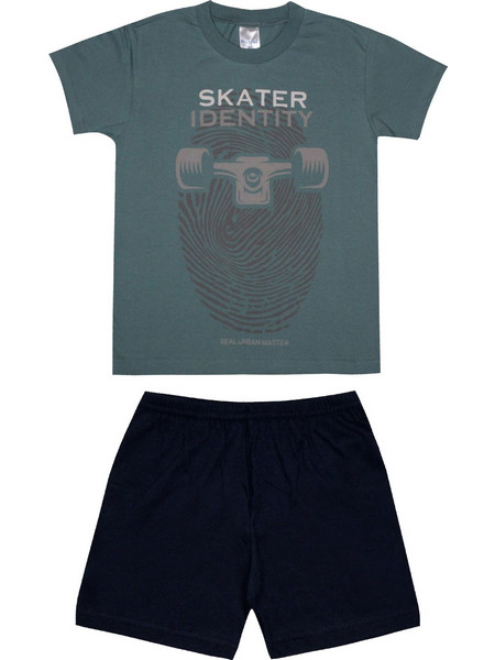 Pretty Baby Παιδική Πιτζάμα Βαμβακερή Καλοκαιρινή Navy Μπλε Χακί 63039