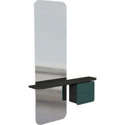 Καθρέπτης Τοίχου One More Look 5108C5620-3 78x15x118cm Black Oak-Green Umage Ατσάλι,Ξύλο