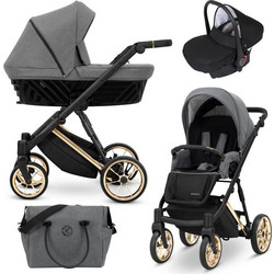 Kunert Ivento Premium Καρότσι Μωρού 3 σε 1 Deep Graphite Gold Frame IVE-09