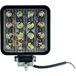 Προβολέας Εργασίας 16 Led Τετράγωνος 110mm X 110mm 48W Flat 10-80V 99089