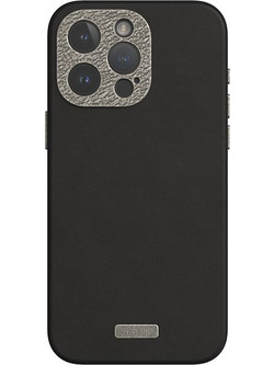 Moshi Napa Leather Back Cover with MagSafe Midnight Black (iPhone 15 Pro)